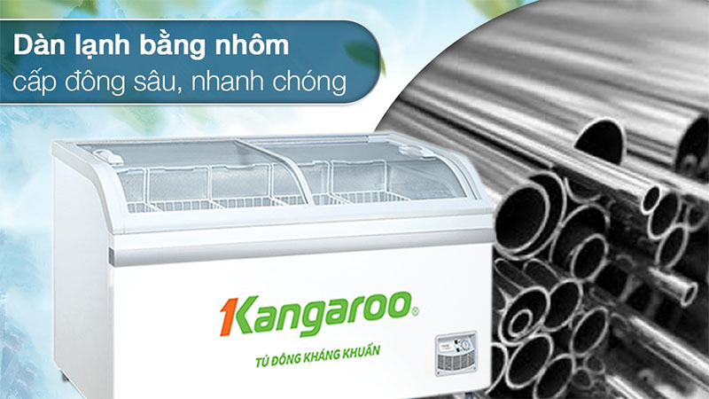 Chất liệu dàn lạnh của Tủ đông mặt kính lùa Kangaroo 608 lít KG608A1