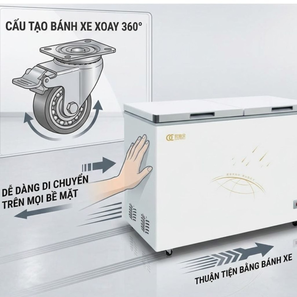 Tủ đông nằm dung tích 438L Oucboll BD/BC-438 - Hàng chính hãng
