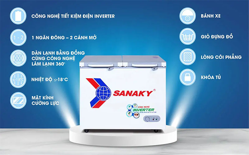 Tủ đông nằm Sanaky VH2599A4K - Hàng chính hãng