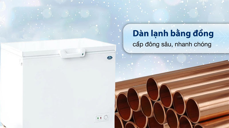 Chất liệu dàn lạnh của Tủ đông nằm Sanden SCF-0215