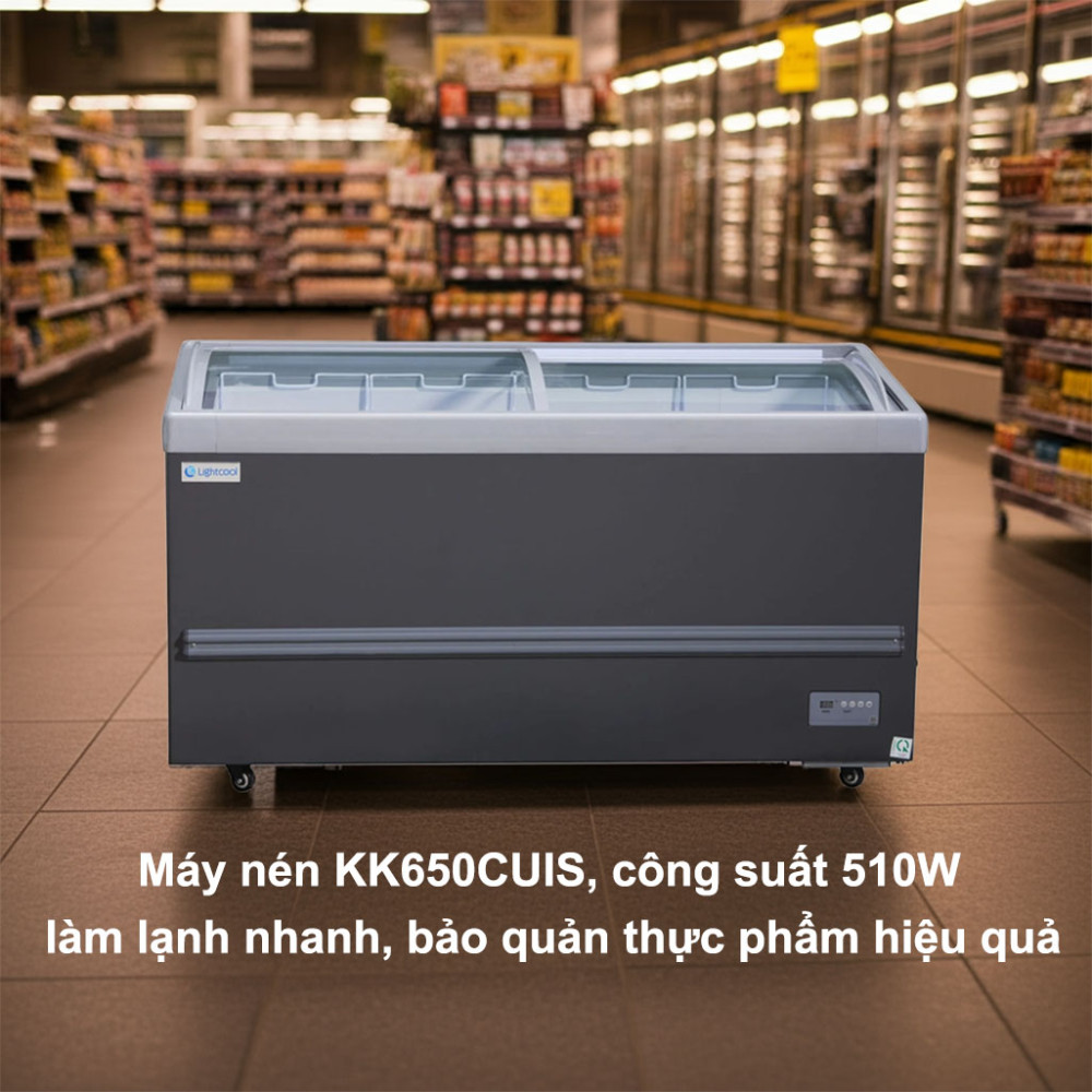 Tủ đông nằm cửa lùa 690L Lightcool SD-836 1M8 hoạt động với công suất mạnh mẽ