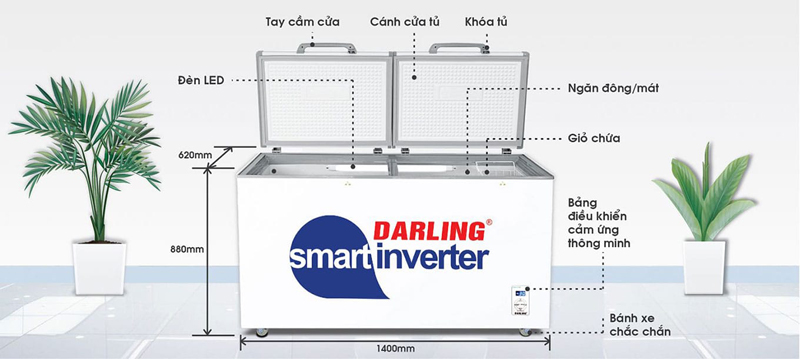 Cấu tạo của tủ đông Darling Inverter 360 lít DMF-4799ASI 