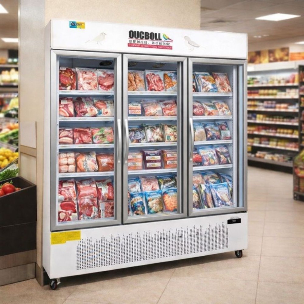 Tủ đông trưng bày 3 cánh kính Oucboll LD-1600F - Hàng chính hãng