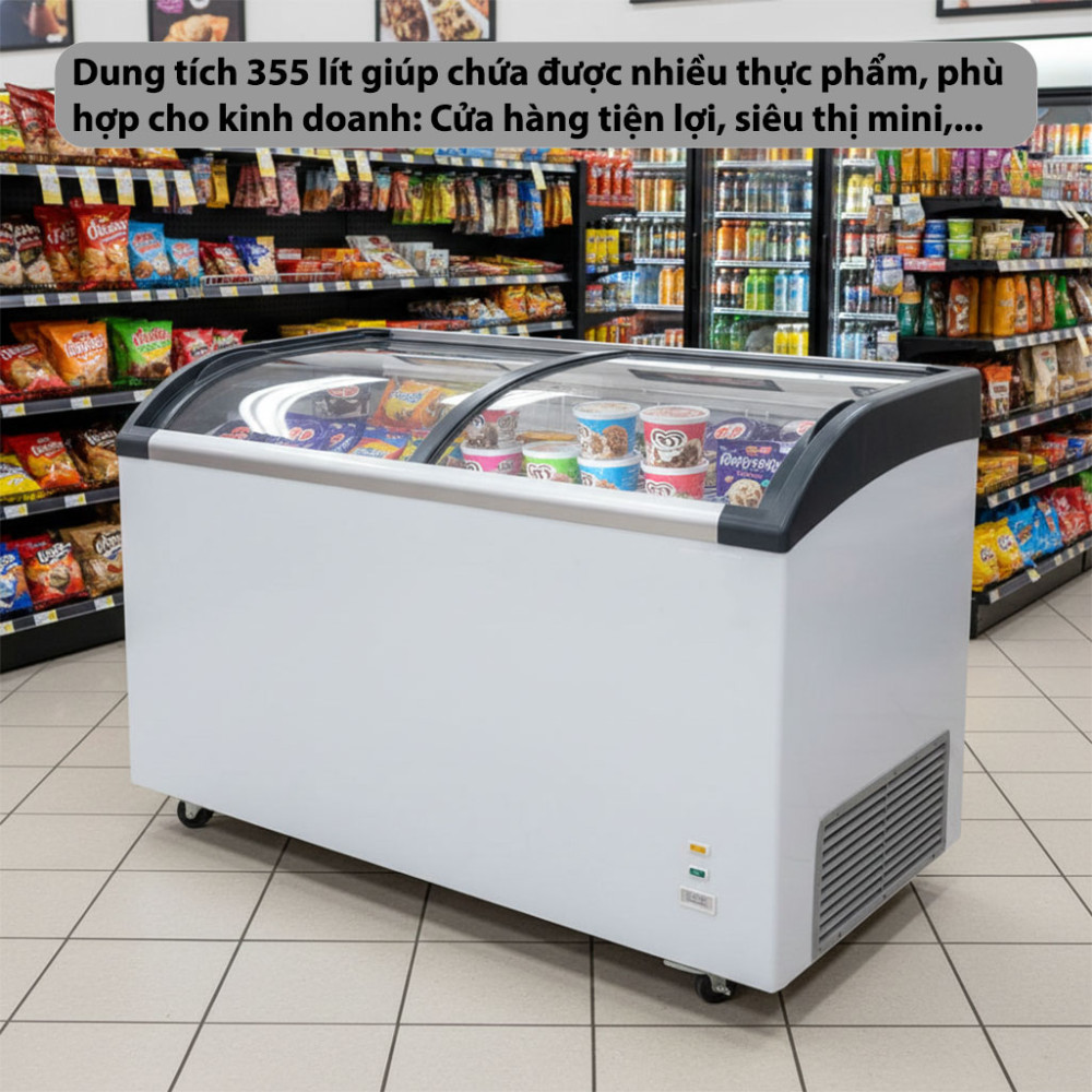 Tủ đông trưng bày H&C CBSD-420Q - Hàng chính hãng