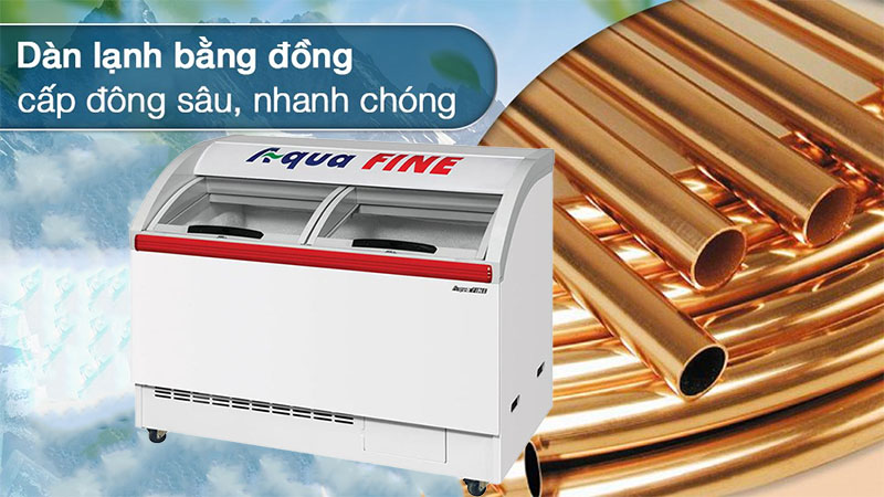 Chất liệu dàn lạnh của Tủ đông trưng bày kem AquaFine JW-250HF