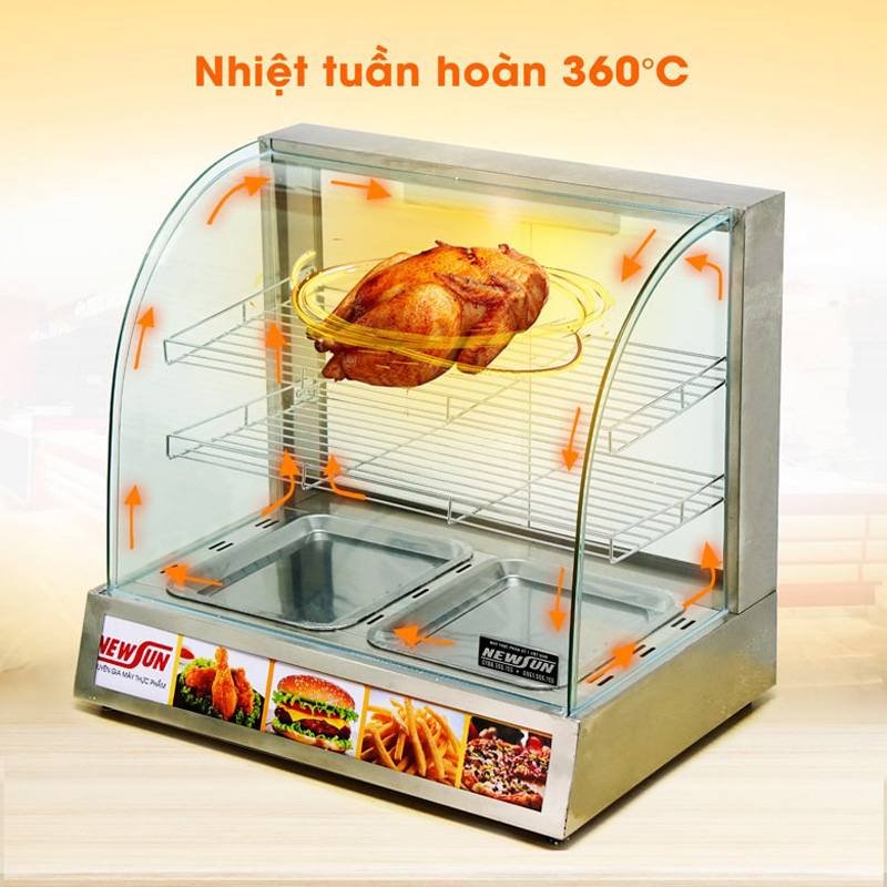 Công nghệ khí nóng 360 độ, làm nóng nhanh và giữ nhiệt lâu