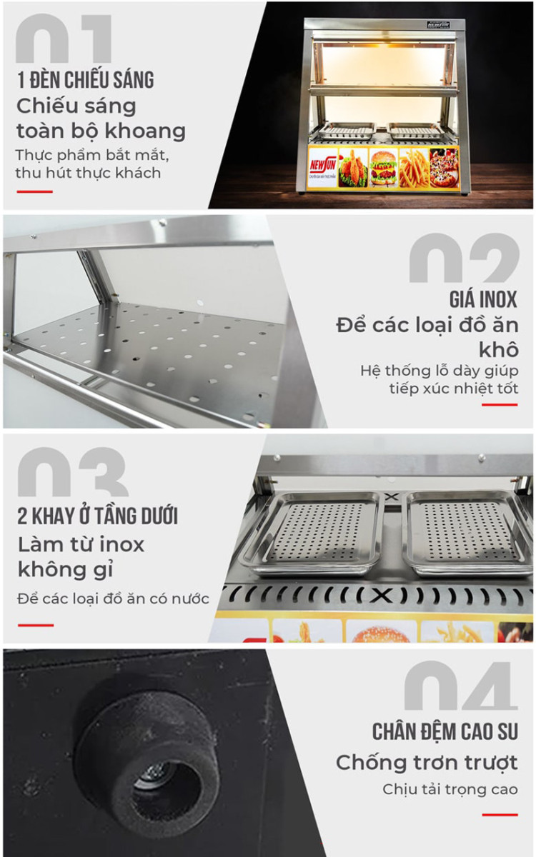 Tủ được cấu tạo chắc chắn từ chất liệu inox cao cấp