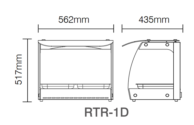 Kích thước của tủ giữ nóng thức ăn Southwind RTR-1D