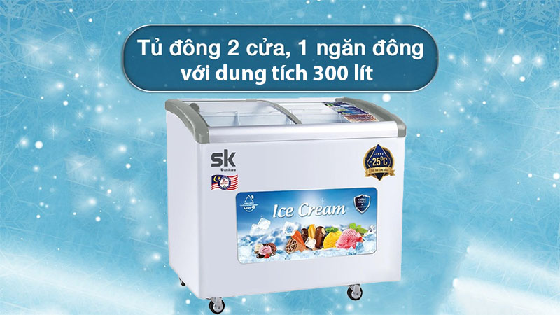 Dung tích của Tủ kem Sumikura SKFS-300C-FS