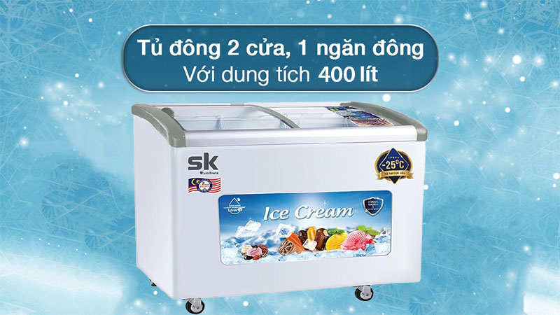 Dung tích của Tủ kem Sumikura SKFS-400C-FS