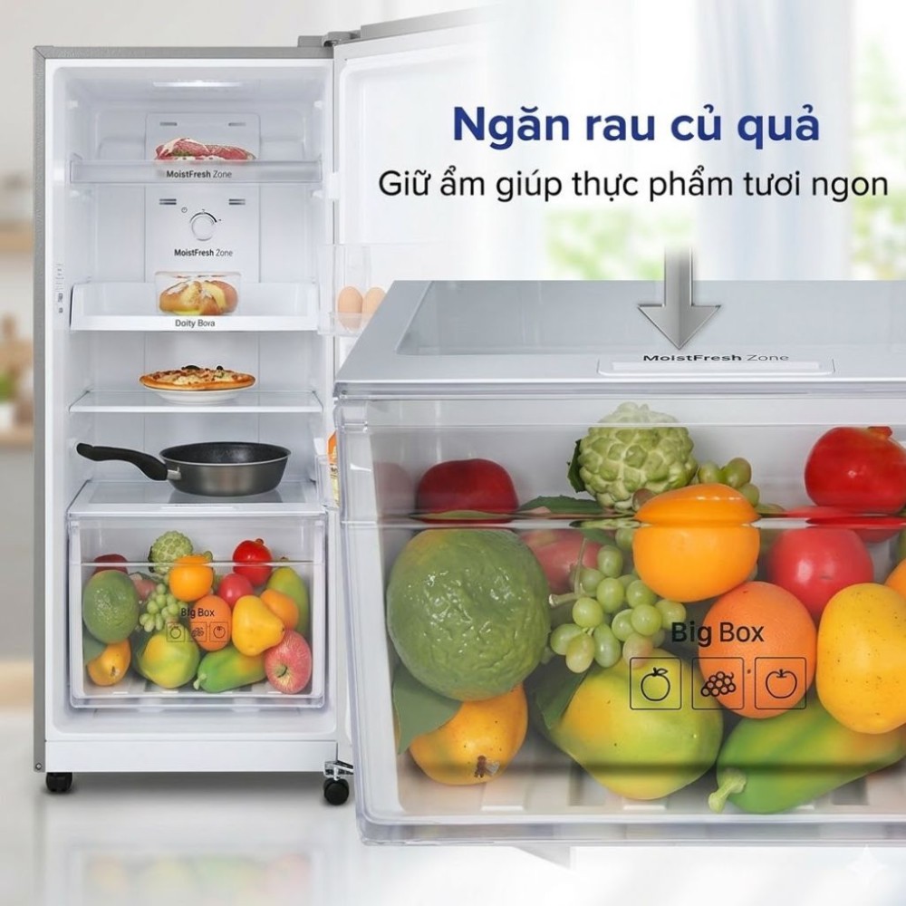 Tủ lạnh ngăn đá dưới Electrolux Inverter 335 lít EBB3462L-B - Hàng chính hãng