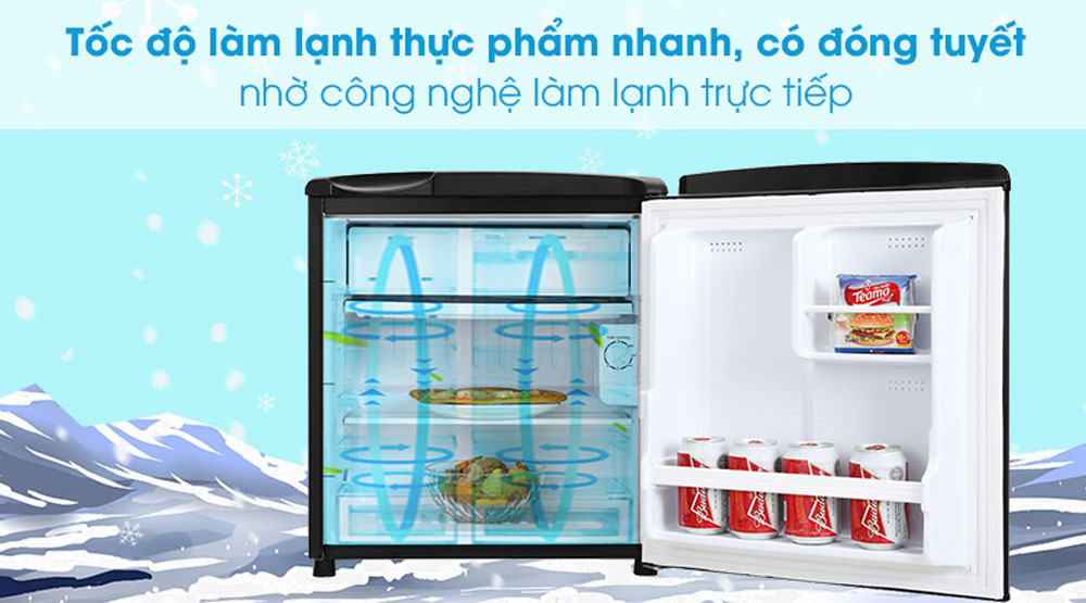 Tủ lạnh Aqua 50 lít AQR-D59FA(BS) - Hàng chính hãng