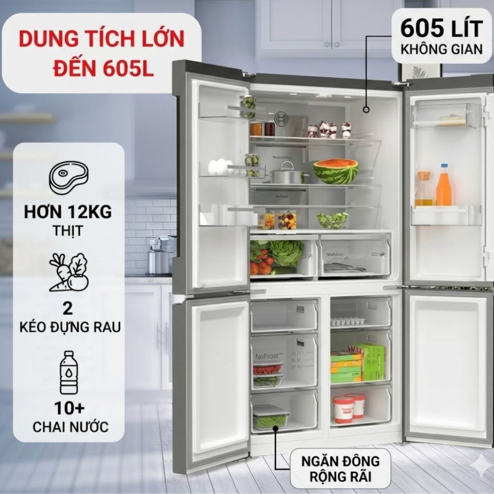 Tủ lạnh 4 cánh Bosch KFN96AXEA - Hàng chính hãng