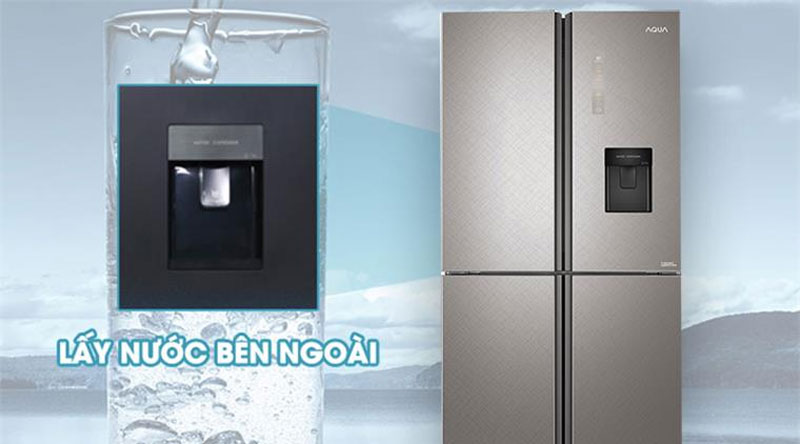 Tủ Lạnh AQUA Inverter 511 Lít AQR-IGW525EM(GD) có chức năng lấy nước bên ngoài