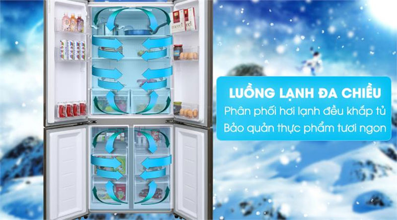 Tủ Lạnh AQUA Inverter 511 Lít AQR-IGW525EM(GD) có khay đựng riêng biệt