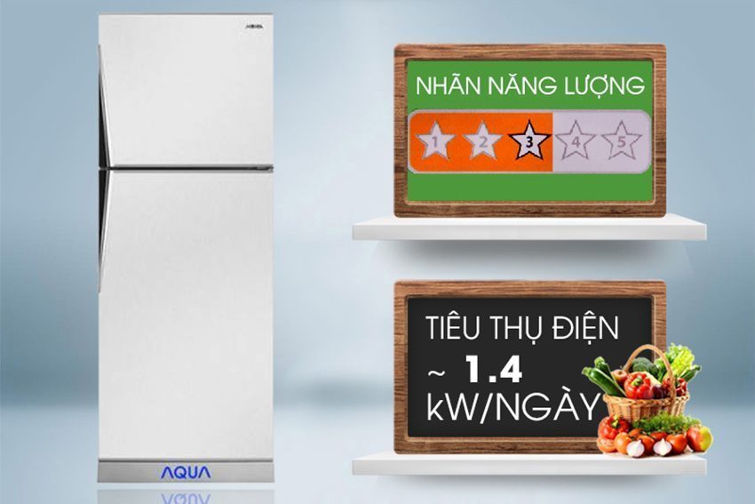 Tủ lạnh Aqua AQR-S205BN với nhãn năng lượng chất lượng cao