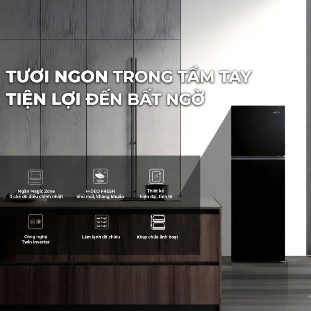 Tủ lạnh Aqua Inverter 283 lít AQR-T305FA(LB) - Hàng chính hãng