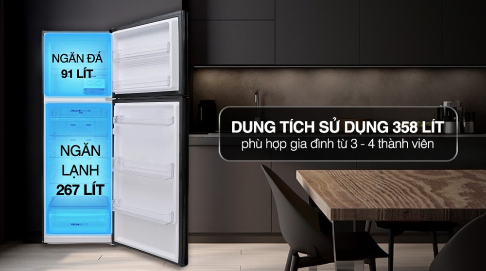 Tủ lạnh Aqua inverter 358 lít AQR-T410FA(SL) - Hàng chính hãng
