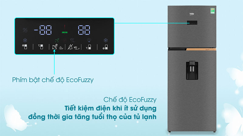 Chế độ tiết kiệm điện của Tủ lạnh Beko Inverter 375 lít RDNT401E50VZDK