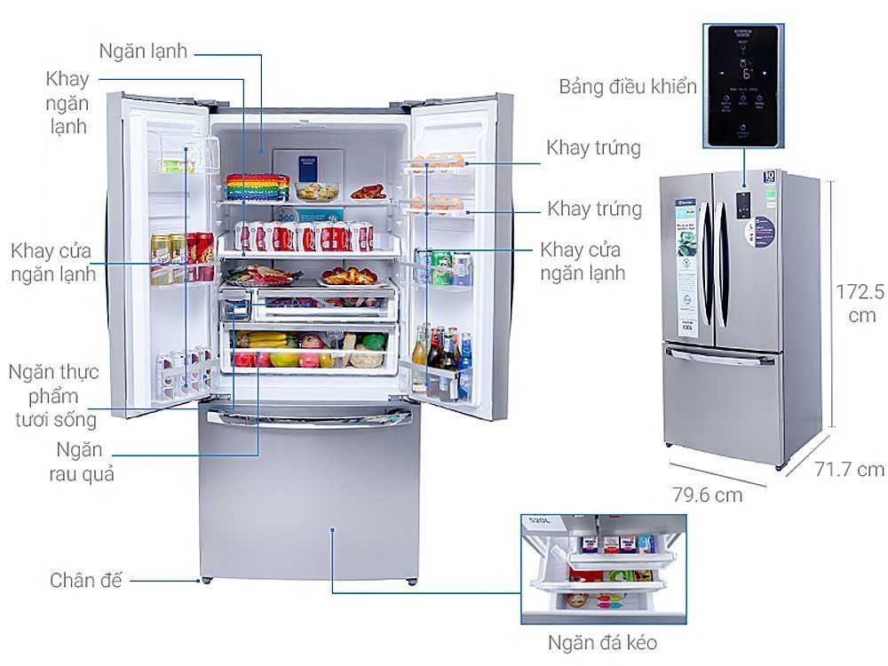 Các bộ phận của tủ lạnh Electrolux EHE-5200AA
