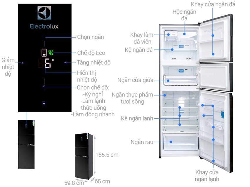 Chi tiết của tủ lạnh Inverter Electrolux EME3500BG