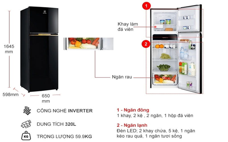 Tủ lạnh Electrolux ETB3400J-H