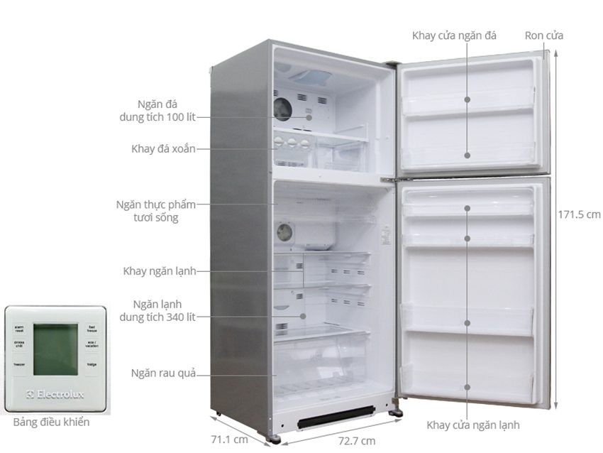 Chi tiết của tủ lạnh Electrolux ETE4407SD