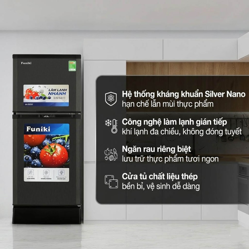Tủ lạnh Funiki HR T6185TDG 185 lít - Hàng chính hãng