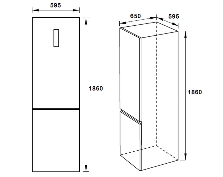 Kích thước của tủ lạnh Hafele HF-BF324 534.14.230
