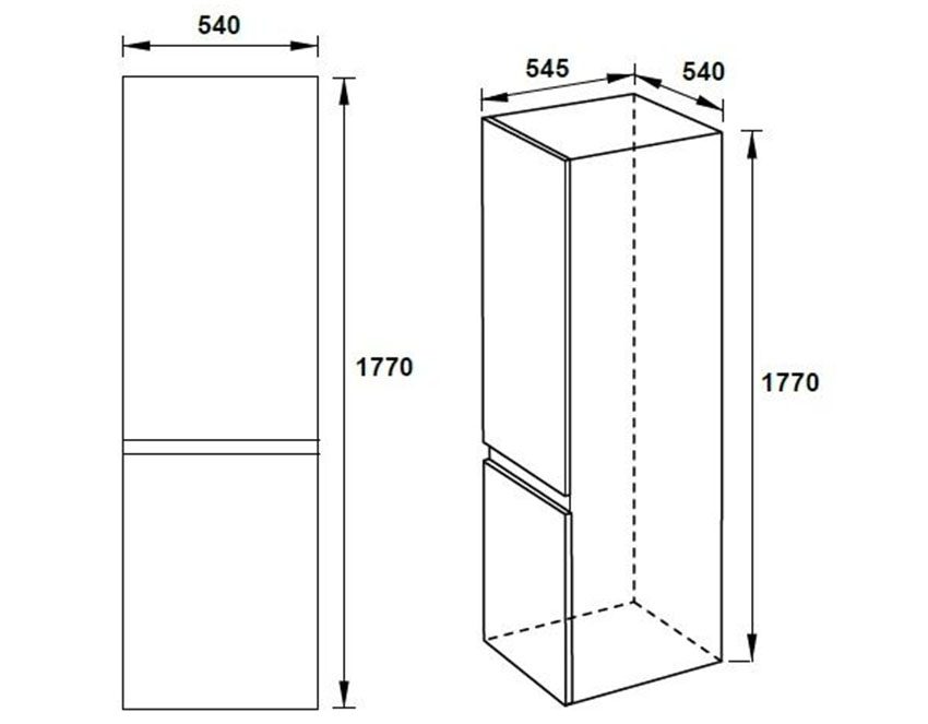 Kích thước của tủ lạnh Hafele HF-BI60B 533.13.050