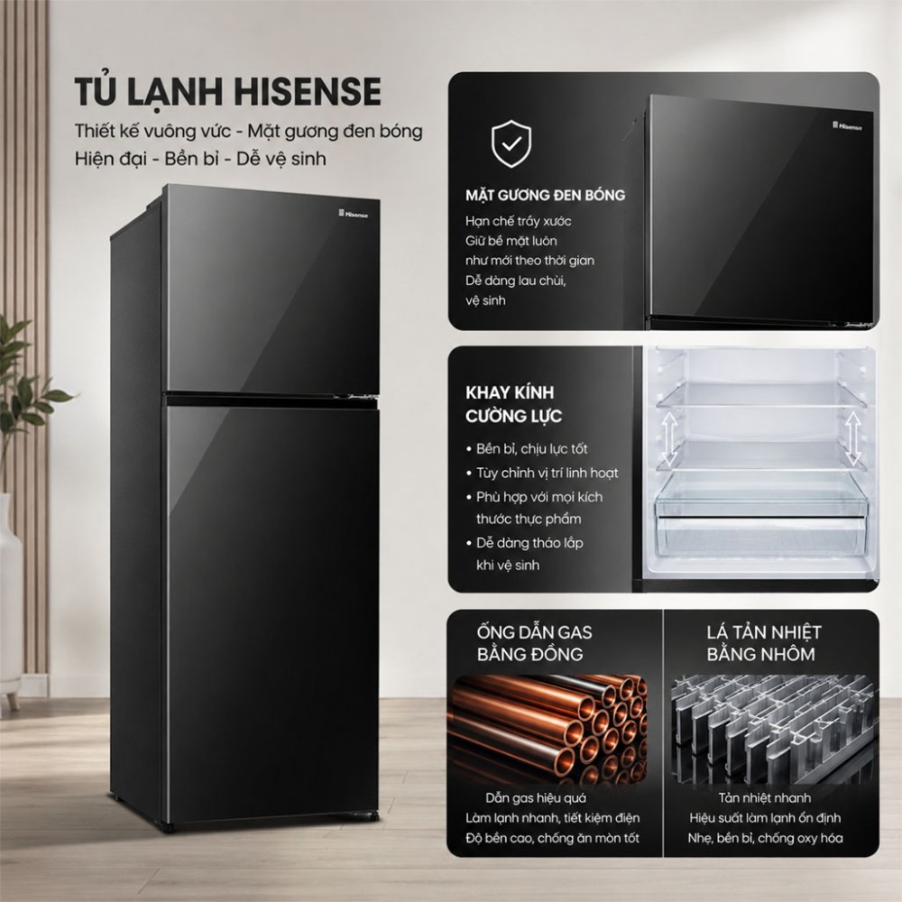 Tủ lạnh Hisense Inverter 424 lít RT549N4EBU - Hàng chính hãng