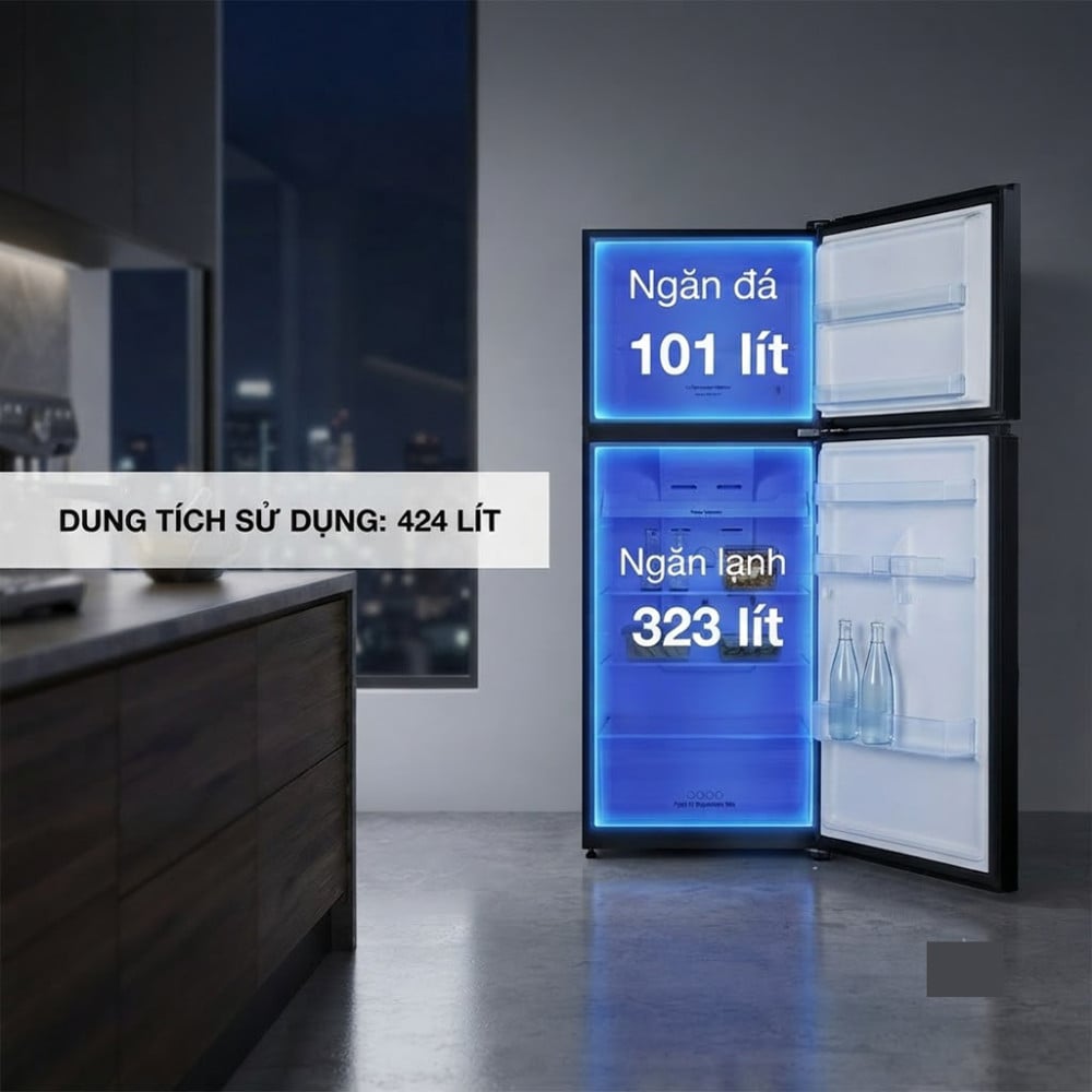Tủ lạnh Hisense Inverter 424 Lít RT549N4EW-MBU - Hàng chính hãng