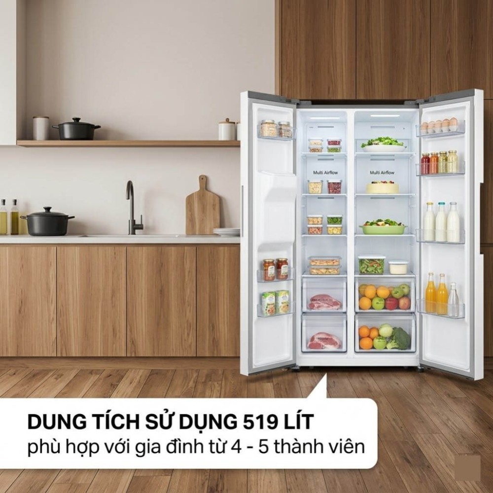 Tủ lạnh Hisense Inverter 519 lít RS668N4EW-PU - Hàng chính hãng