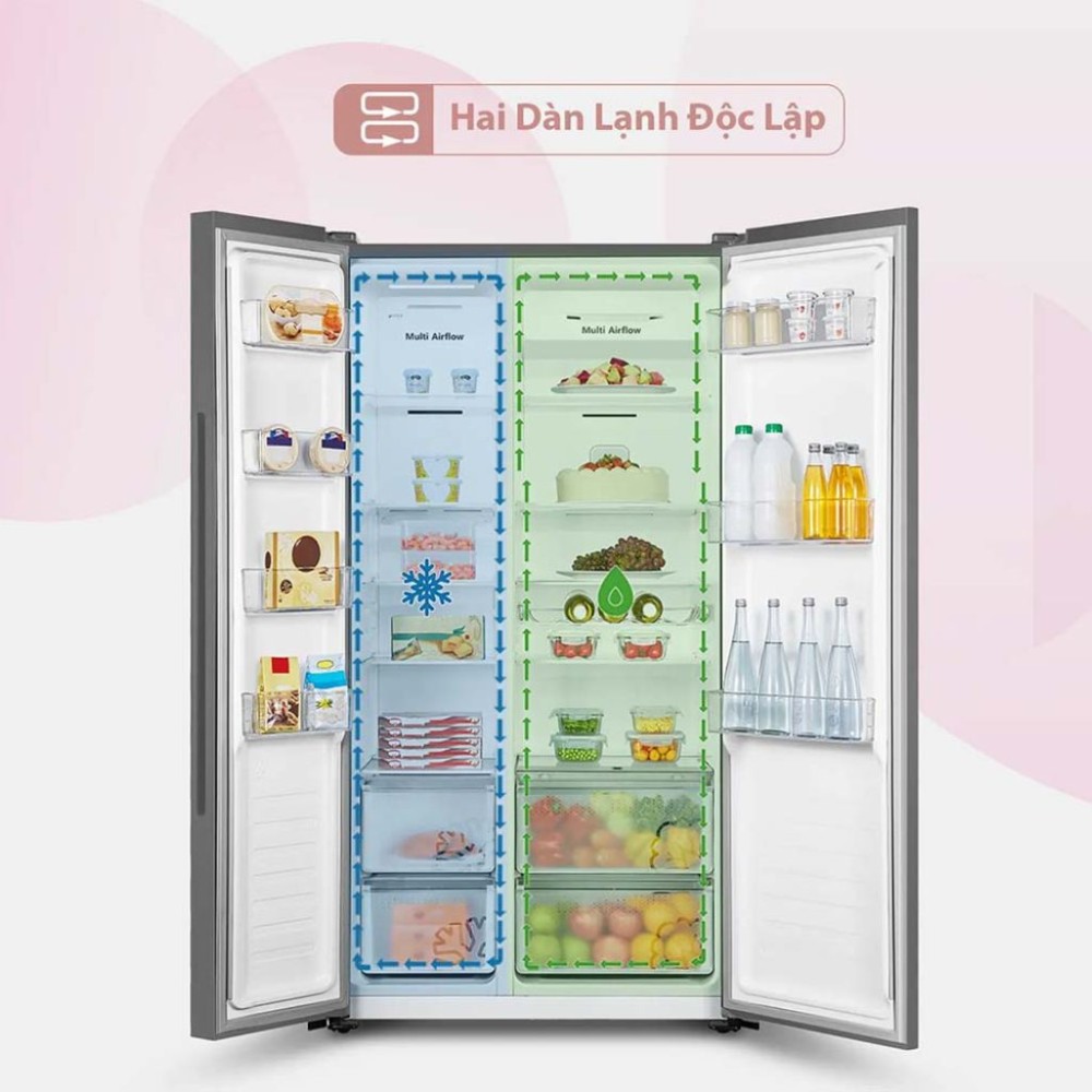 Tủ lạnh Hisense Inverter 519 lít RS668N4EW-PU - Hàng chính hãng
