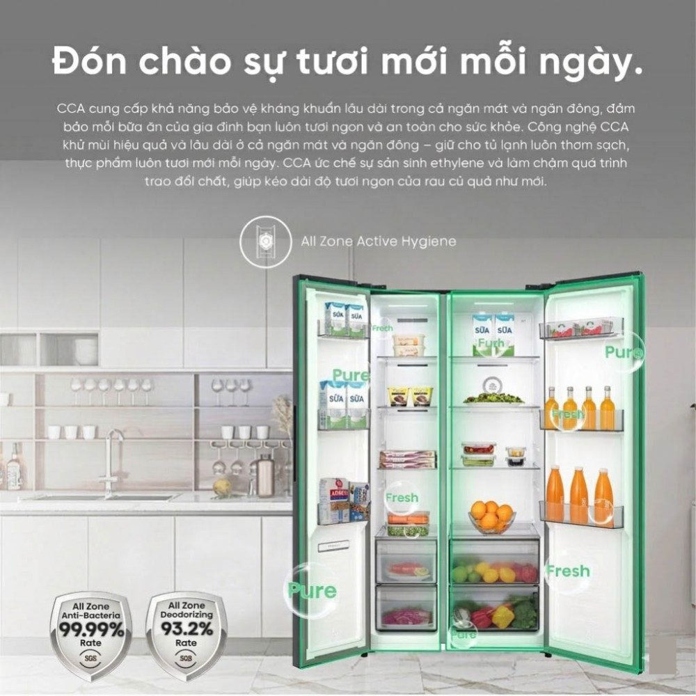 Tủ lạnh Hisense inverter 544 lít RS708N4EBN - Hàng chính hãng