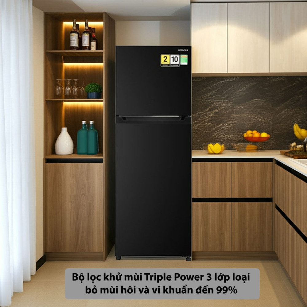 Tủ lạnh Hitachi Inverter 240 lít HRTN5255MFUVN bộ lọc khử mùi hiện đại bảo vệ sức khỏe