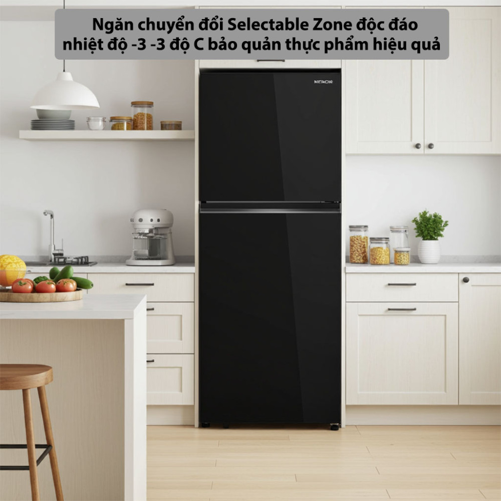Tủ lạnh Hitachi Inverter 374 lít HRTN6408SGBKVN có ngăn chuyển đổi độc đáo