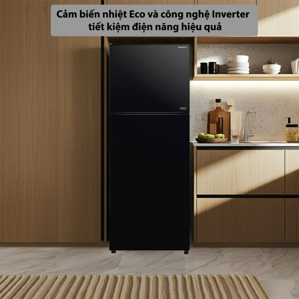 Tủ lạnh Hitachi Inverter 390 lít R-FVY510PGV0-GBK tính năng cảm biến nhiệt tiết kiệm điện năng