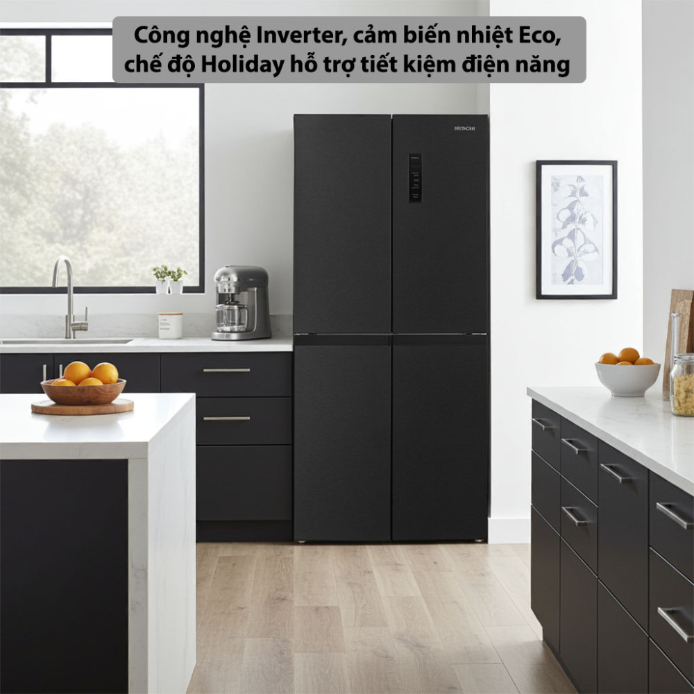 Tủ lạnh Hitachi Inverter 466 lít Multi Door HR4N7522DSDXVN công nghệ Inverter tiết kiệm điện năng