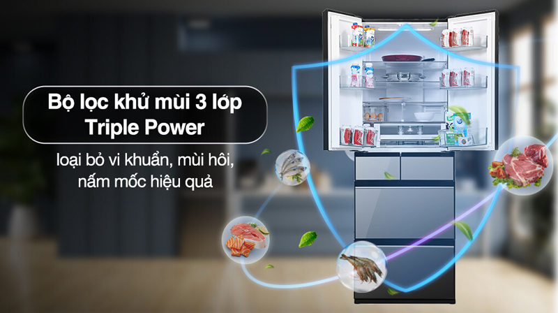 Tủ lạnh Hitachi Inverter 617 lít R-HW620RV (X) - Hàng chính hãng
