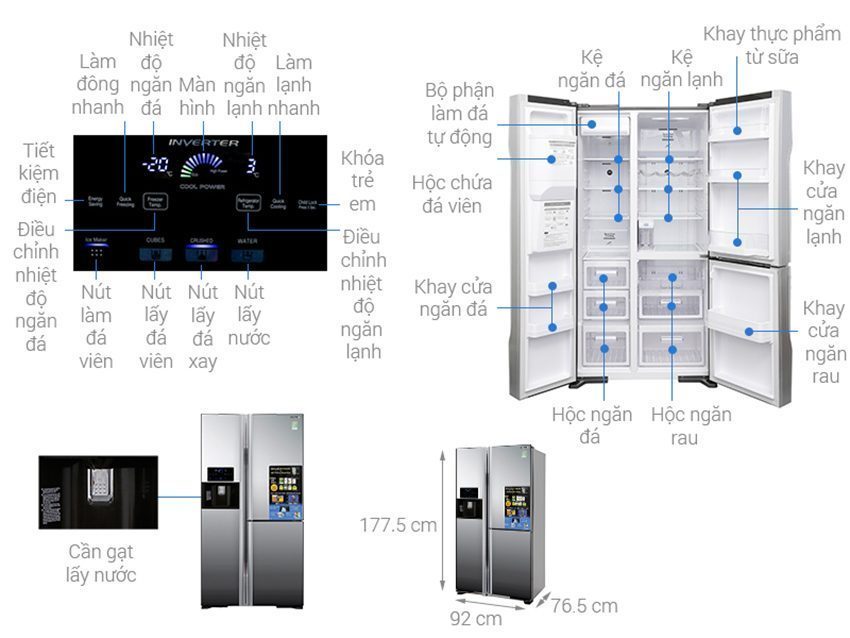 Chi tiết của Tủ lạnh Hitachi Inverter 584 lít R-M700GPGV2X MIR