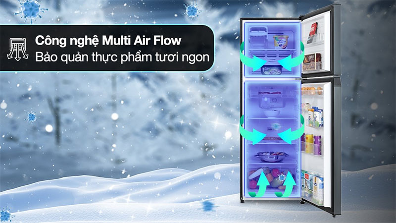 Công nghệ Multi Air Flow của Tủ lạnh Inverter 233 lít Toshiba GR-RT303WE-PMV(52)