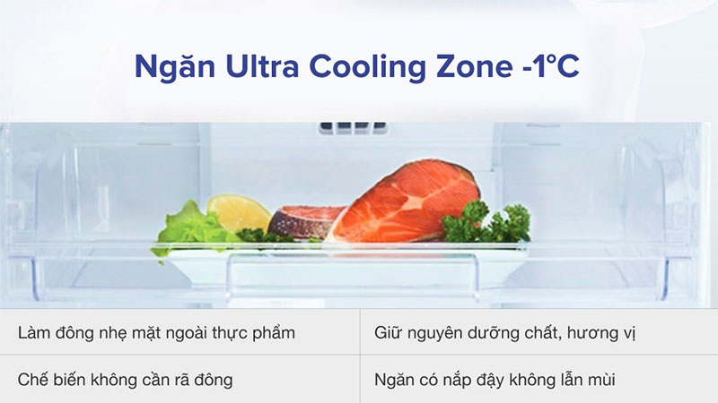 Ngăn Ultra Cooling Zone-1 độ C của Tủ lạnh Inverter 249 lít Toshiba GR-RT325WE-PMV(06)-MG