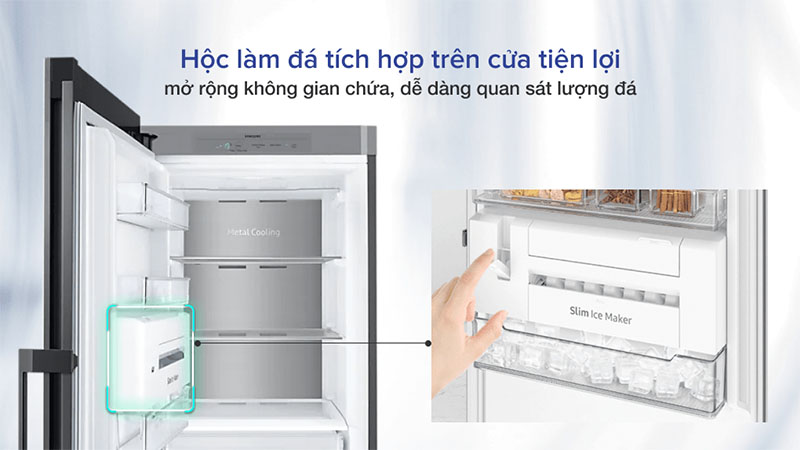 Thiết kế khay làm đá của Tủ lạnh Inverter 323 lít Bespoke Samsung RZ32T744535/SV