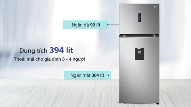 Dung tích của Tủ lạnh Inverter 394 lít LG GN-D392PSA
