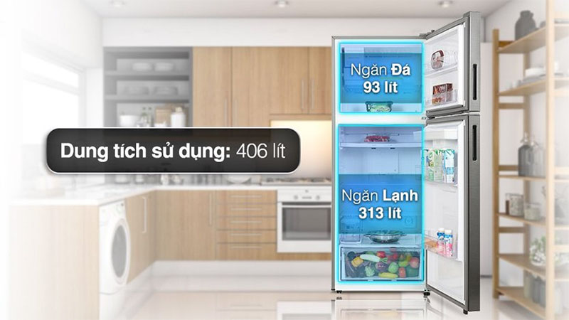 Dung tích của Tủ lạnh Inverter 406 lít Samsung RT42CG6584S9SV