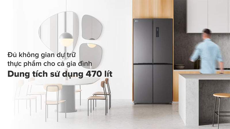 Dung tích của Tủ lạnh Inverter 470 lít Multi Door LG GR-B50BL