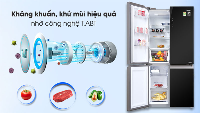 Công nghệ kháng khuẩn của Tủ lạnh Inverter 549 lít Multi Door Aqua AQR-IG636FM(GB)