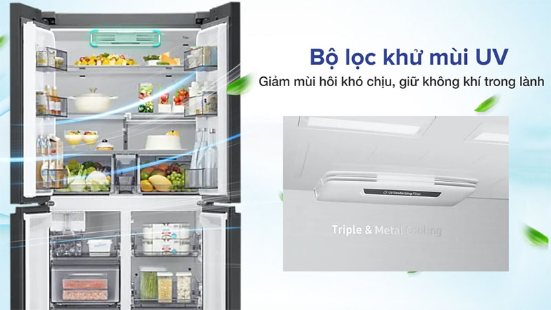 Bộ lọc khử mùi của Tủ lạnh Inverter 599 lít Multi Door Bespoke Samsung RF60A91R177/SV