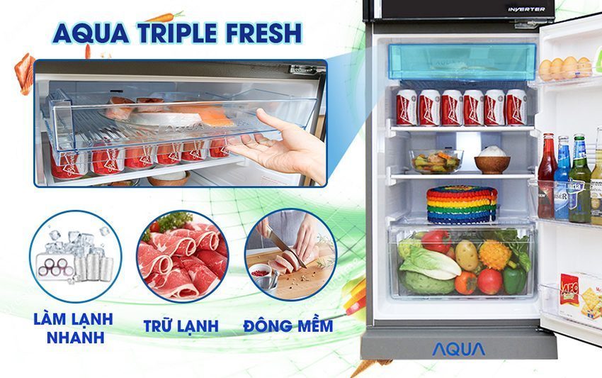 Tủ lạnh Inverter Aqua AQR-I226BN với công nghệ cấp mềm